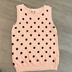 Pink and Black Polka Dot Tank Top